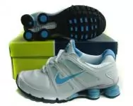 chaussures nike shox promos turbo +11 femmes blue blance running